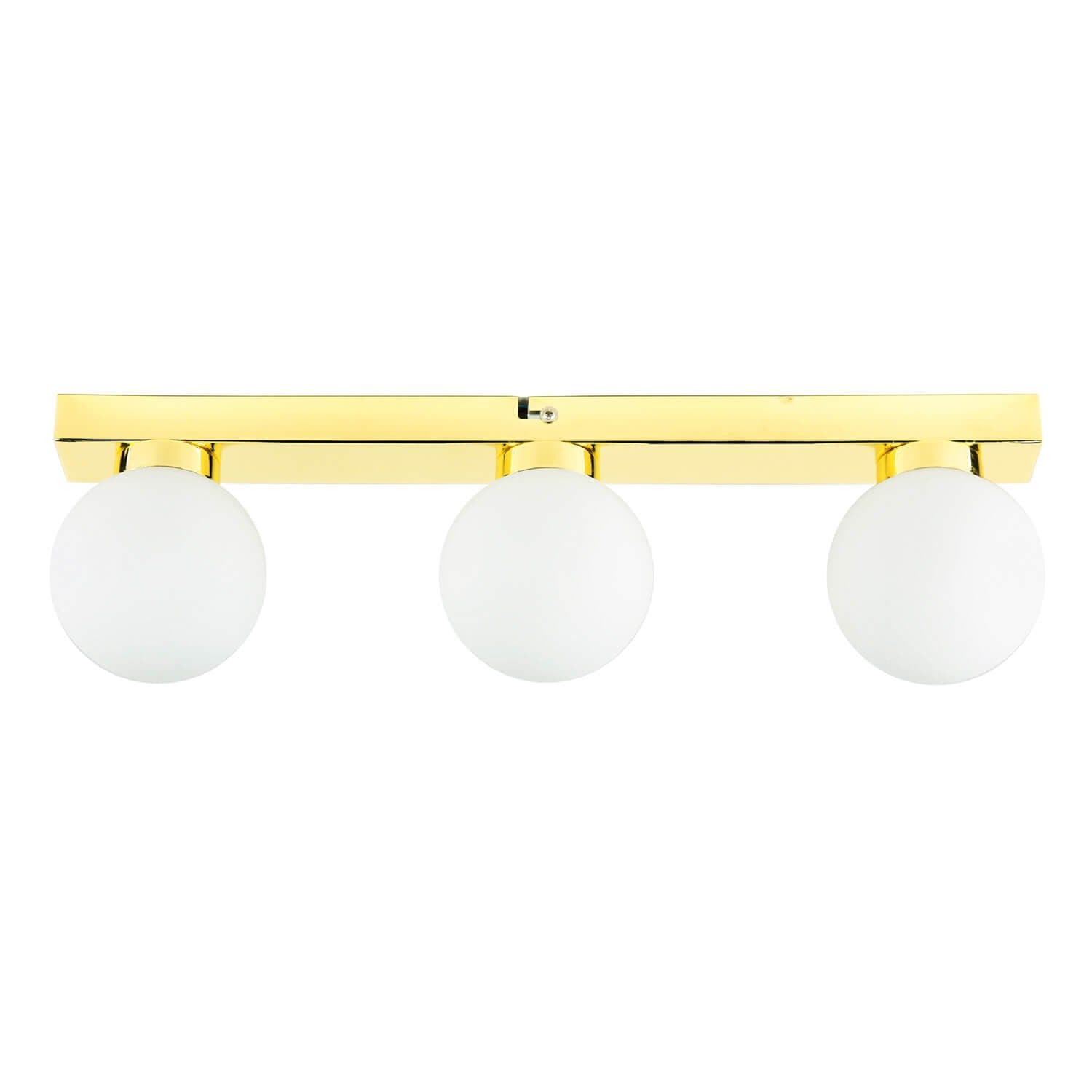 Licht-Erlebnisse Deckenleuchte STAR Glas Kugelschirm Weiß Gold - Bild 2