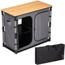 Skandika Campingschrank Triabo Bambus Arbeitsplatte Klappbar Schwarz Bild 2
