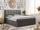 MKS MÖBEL Boxspringbett FAST mit Bettkasten und Matratze Grau Velvet Bild 2