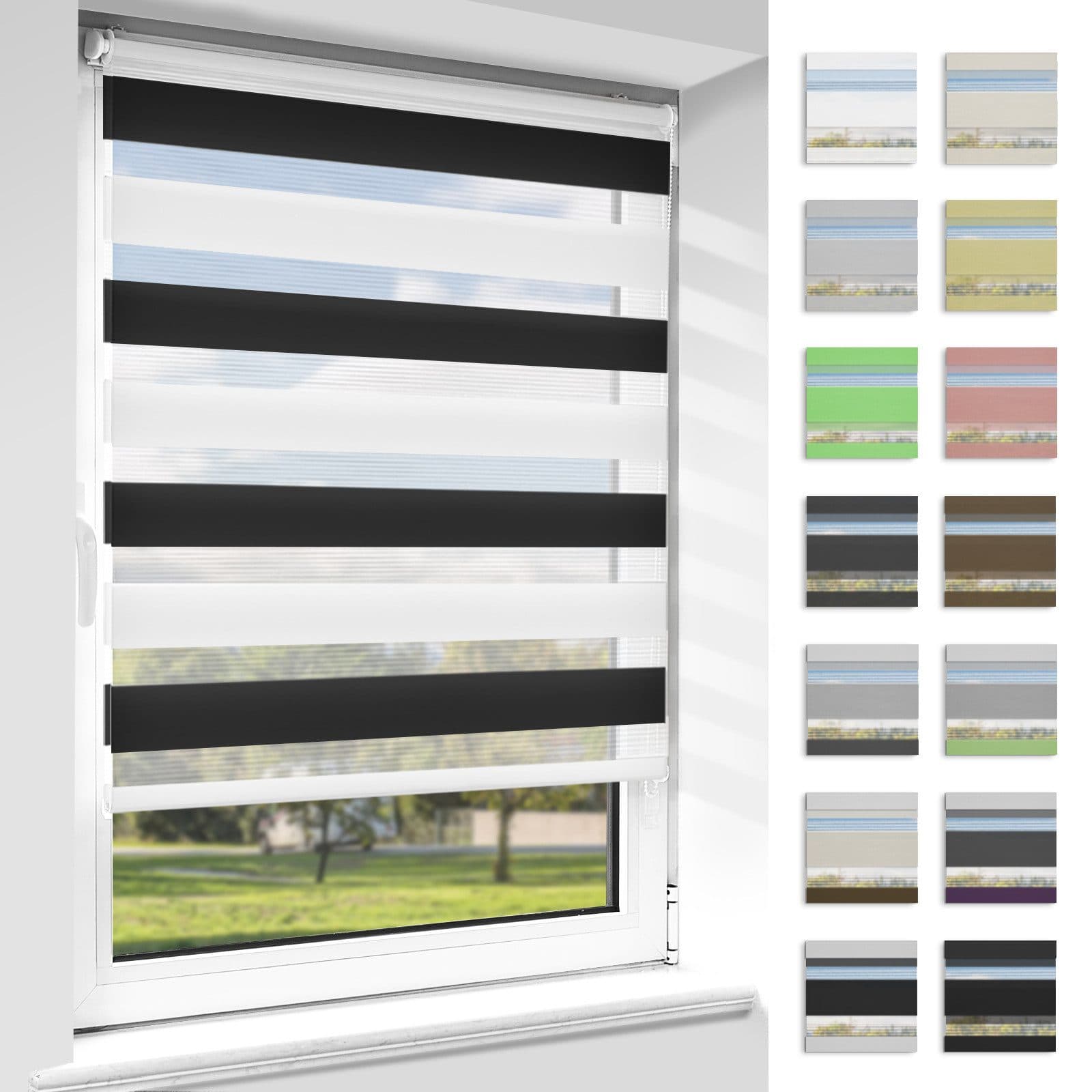 Vkele Doppelrollo Ohne Bohren 130cm/150cm Blickdicht Klemmfix - Bild 2