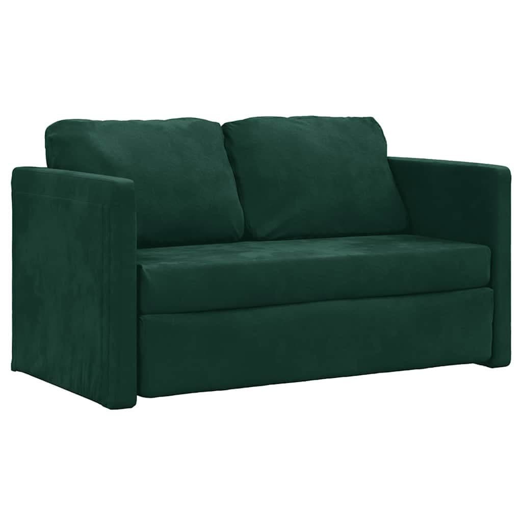 vidaXL Bodensofa Dunkelgrün mit Schlaffunktion und Samtbezug - Bild 2