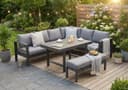MeXo Gartenlounge-Set XXL Grau Aluminium 5-tlg. mit Kissen Bild 2