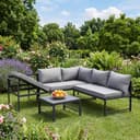 oyajia Gartenlounge-Set 4-5 Personen mit Tisch & verstellbarer Neigung Bild 2