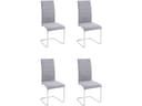 loft24 Freischwinger Dorte 4er-Set Esszimmerstuhl Grau Chrom Bild 2