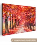 OneMillionCanvasses® Leinwandbild Herbstbäume Bunt 30x20 cm Bild 2