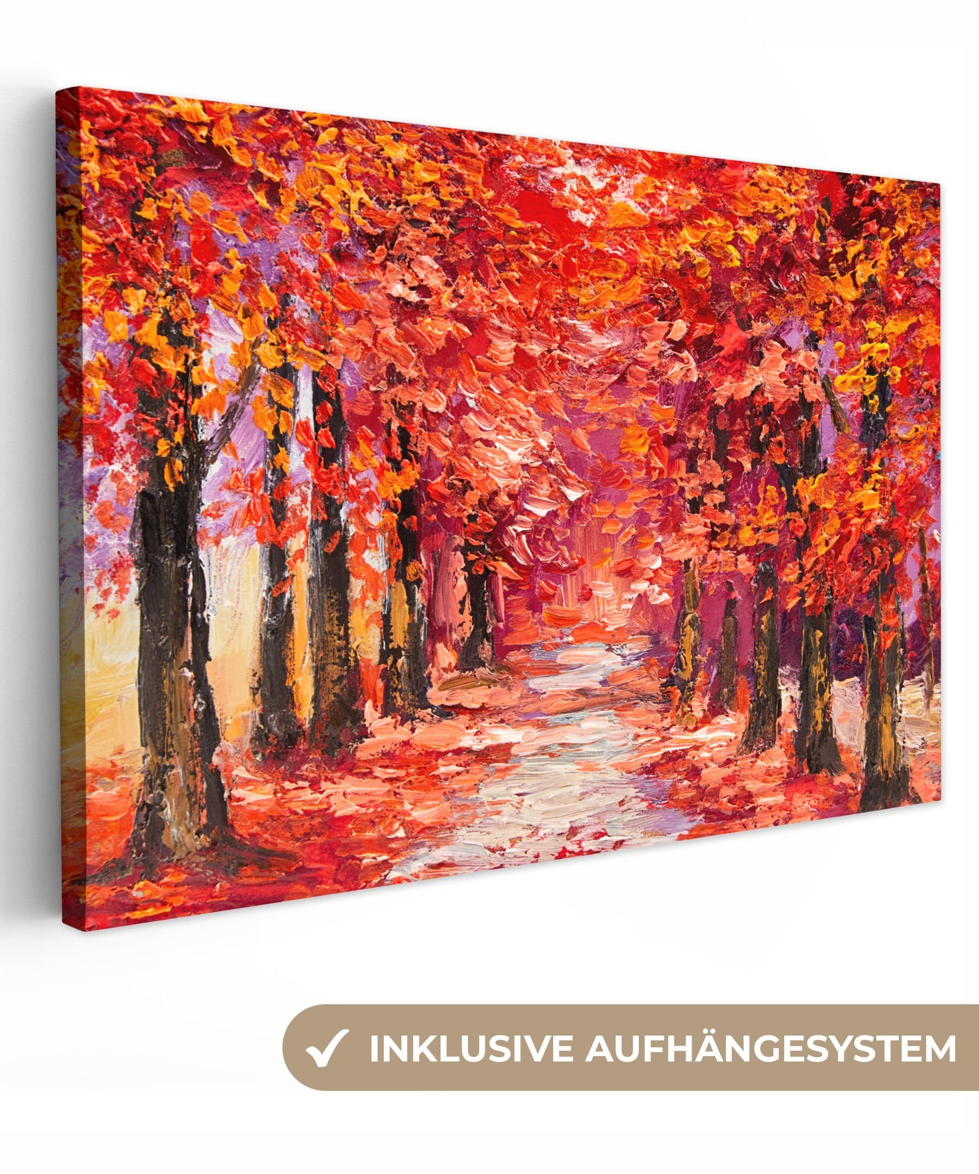 OneMillionCanvasses® Leinwandbild Herbstbäume Bunt 30x20 cm - Bild 2