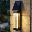 Arnusa Solar Außenwandleuchte Schwarz Edelstahl Kristall-Effekt LED Bild 2