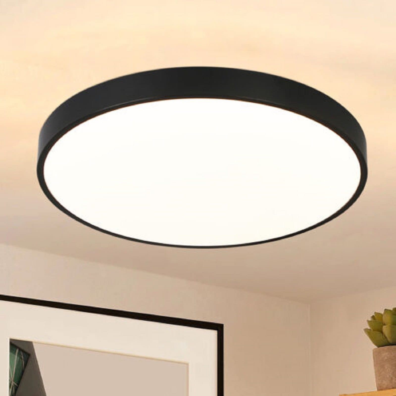 ZMH LED Deckenleuchte Rund Ø21cm 12W Schwarz Warmweiß 3000K - Bild 2