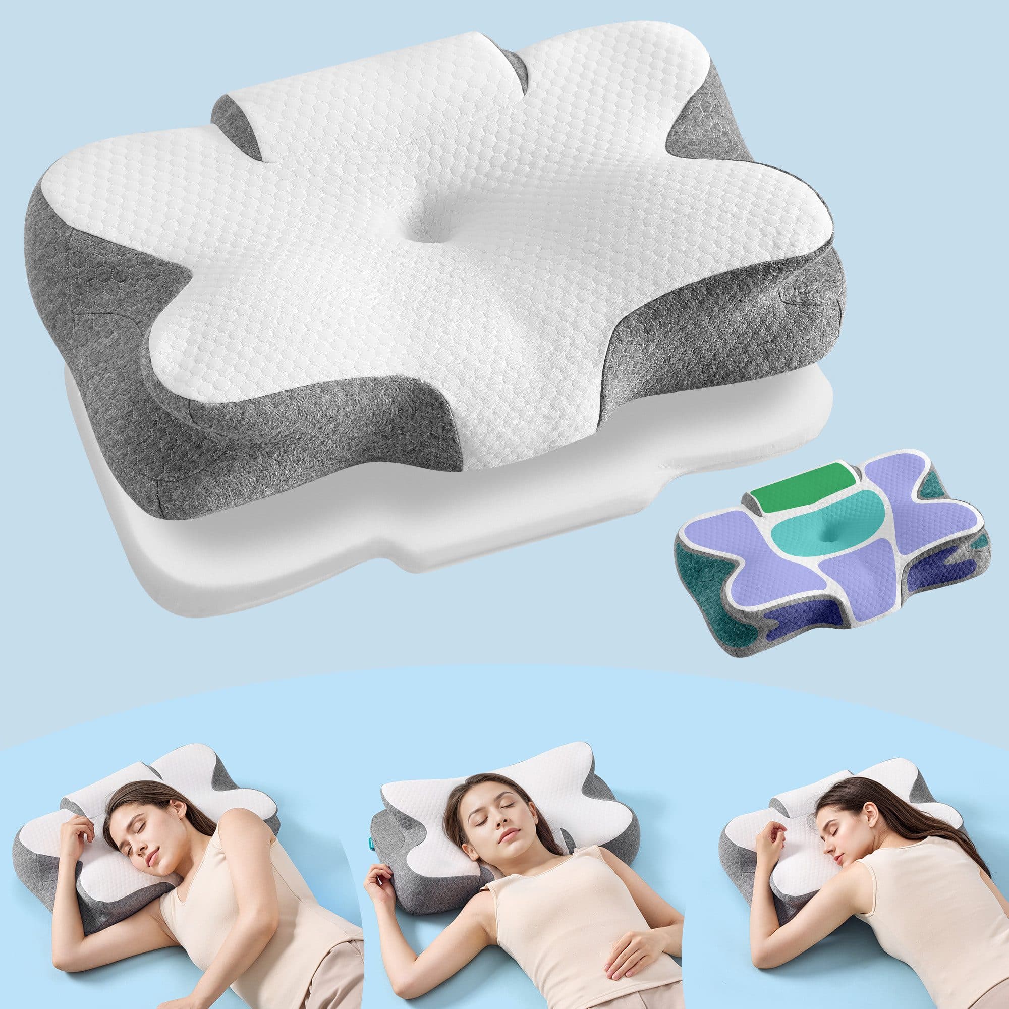 Ergonomisches Nackenstützkissen aus Memory-Schaumstoff - Bild 2
