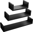 Woltu Wandregal 3er Set Schwarz MDF Modern Bild 2