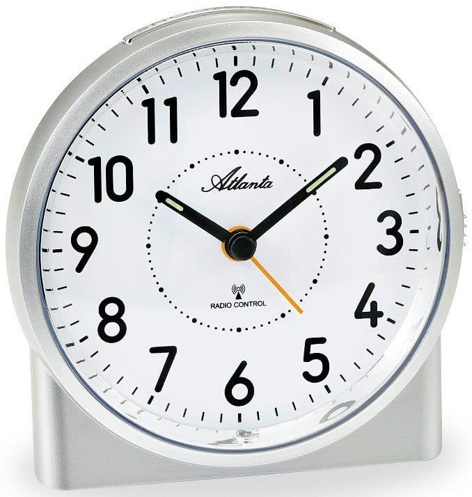 Atlanta Funkwecker 1843/19 Silber Modernes Design