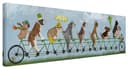 Bilderdepot24 Leinwandbild Tiere Fahrrad Hunde Tandem blau bunt XXL Bild 2