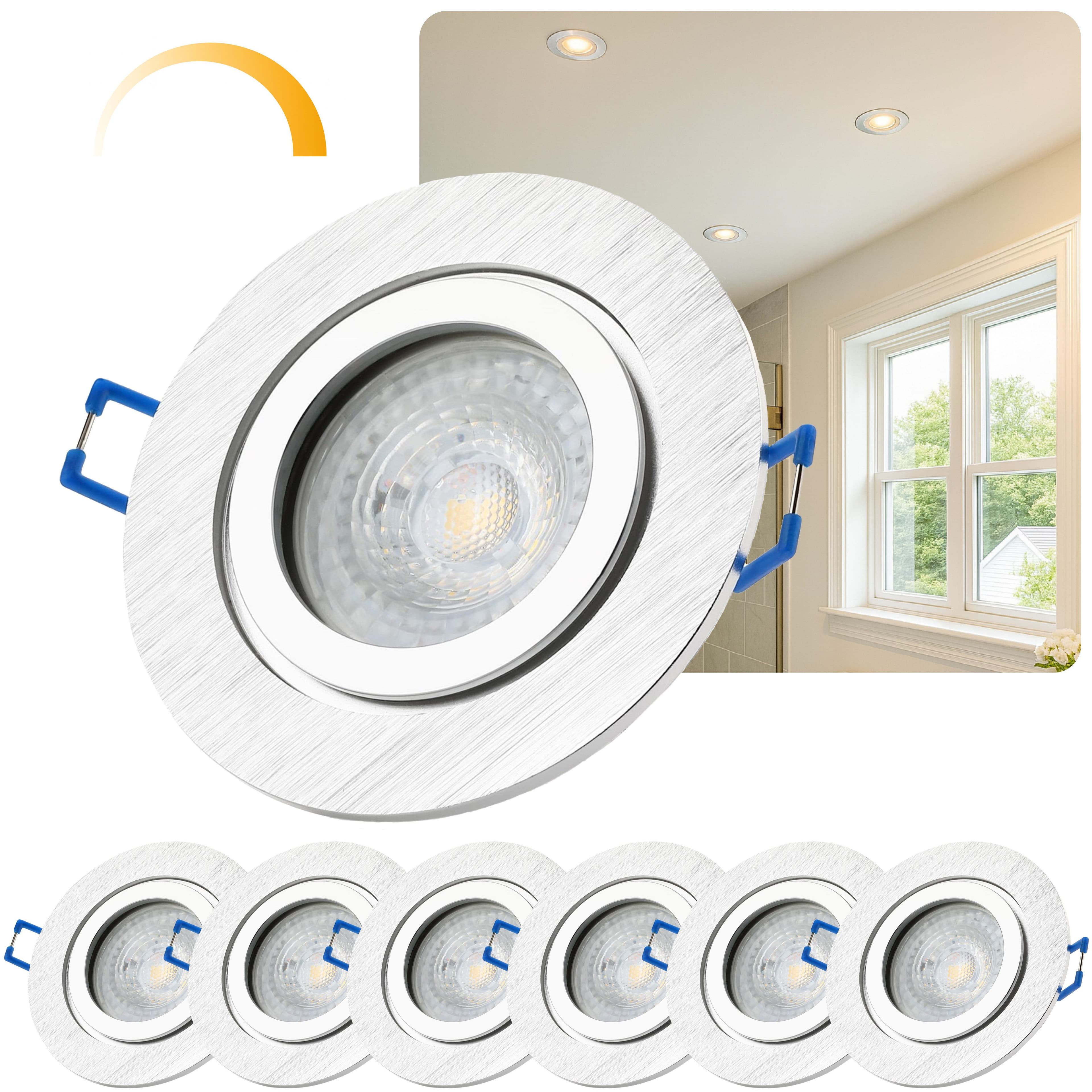 Sweet LED Einbaustrahler 6er Set IP44 Bad Aluminium GU10 7W 3000K - Bild 2