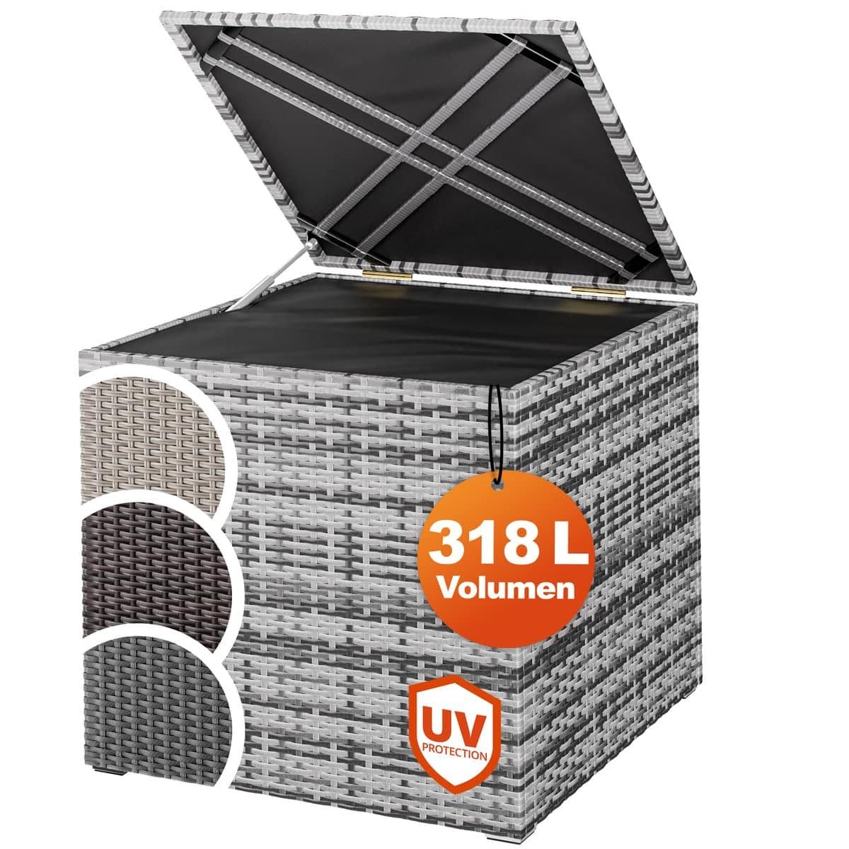 Casaria Auflagenbox Grau 318L mit Gasdruckfeder - Bild 2