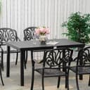 Outsunny Gartentisch Esstisch für 6 Personen Schwarz Bild 2