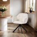 Duhome Loungesessel 9-213A Beige Chenille 360° drehbar Armlehnstuhl Bild 2