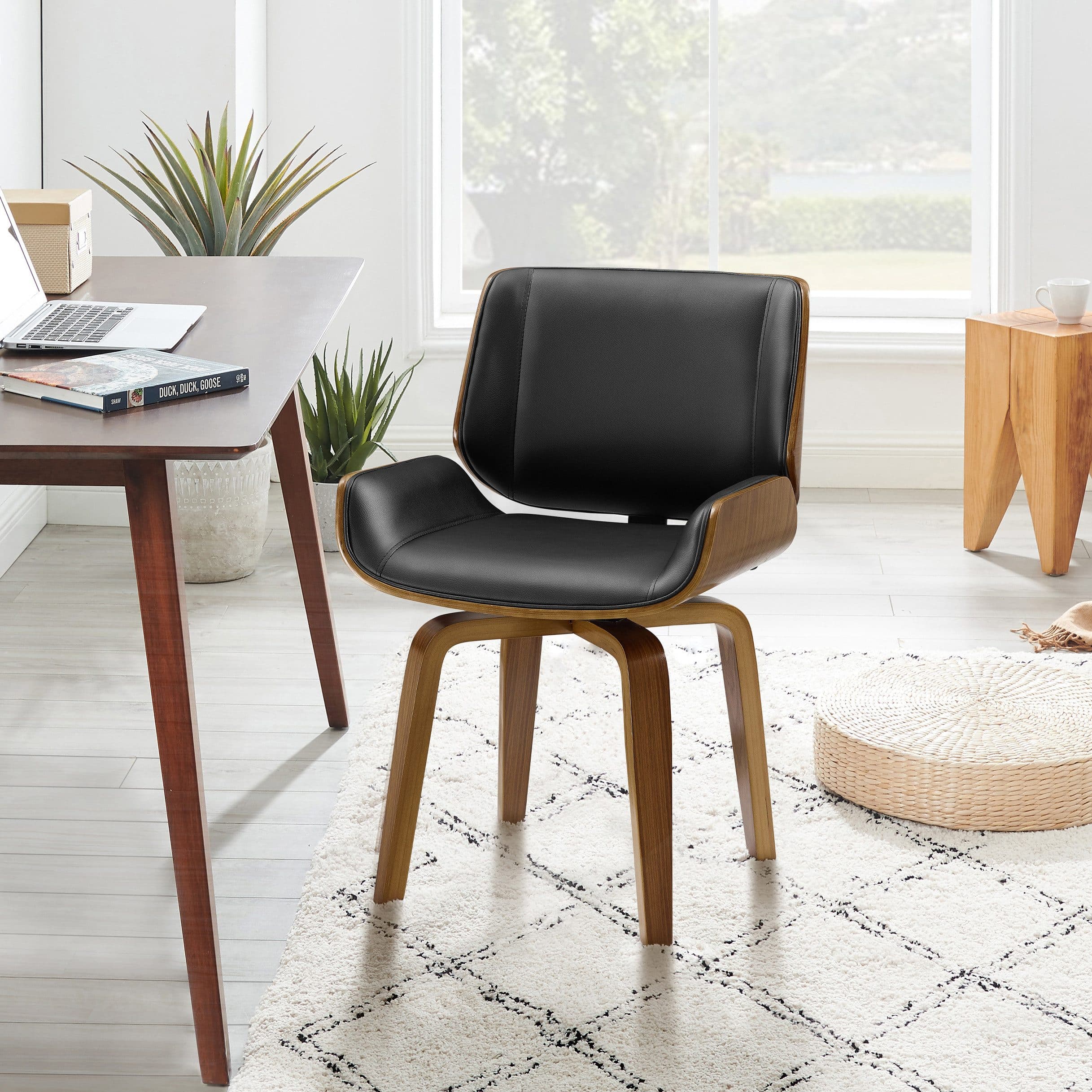 Art Leon Esszimmerstuhl CC052 Schwarz Braun Mid-Century Modern - Bild 2