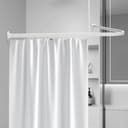 Euroshowers Duschvorhangstange L-Form Weiß Aluminium Set Bild 2