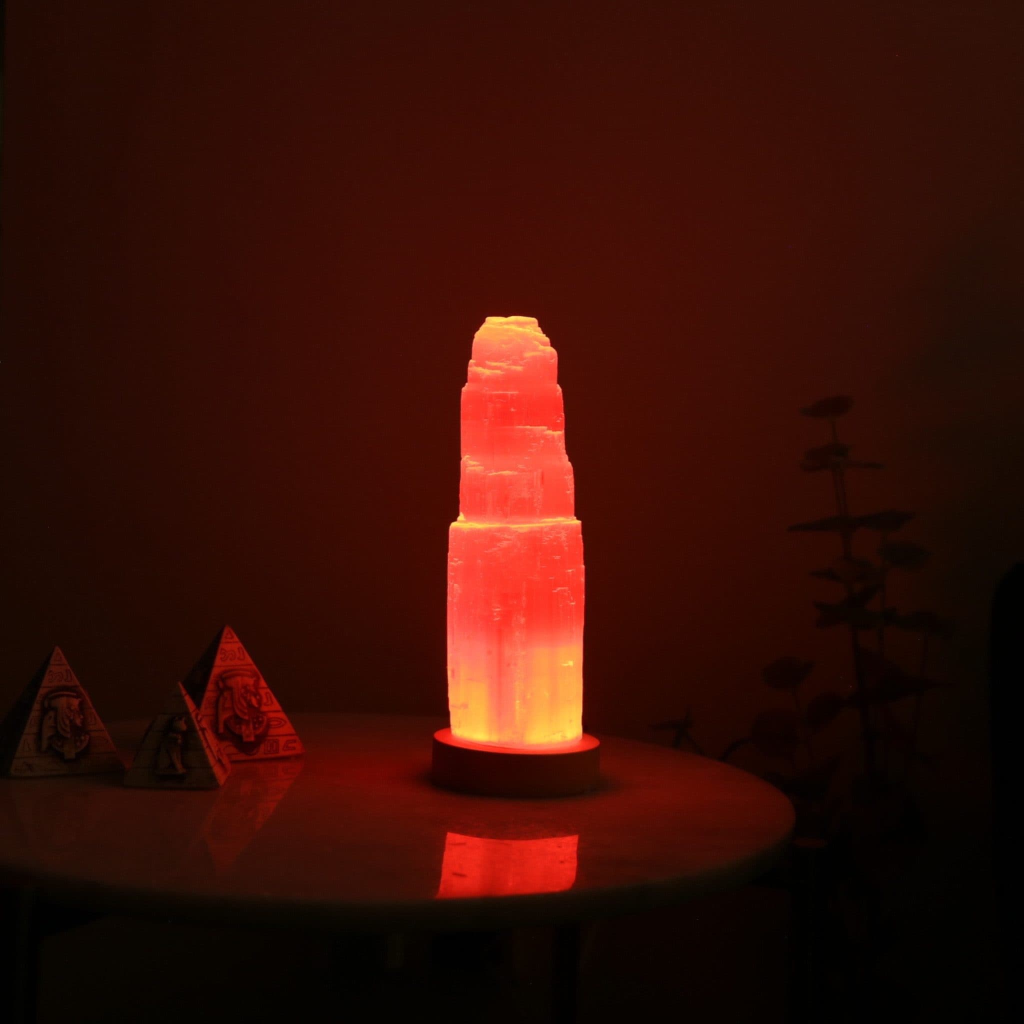 Heimtex Tischleuchte Selenit Kristall USB LED Farbwechsel Weiss - Bild 2