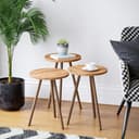 en.casa Satztisch 3er Set Hjørring Holzoptik Rund Bild 2