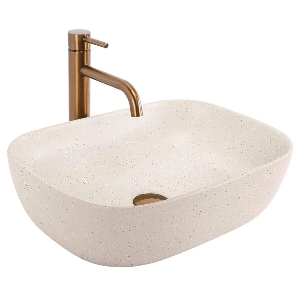 wohnwerk.idee Aufsatzwaschbecken Beige Marmoroptik Naturstein Design - Bild 2