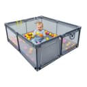 relaxdays Laufgitter Laufstall Baby mit 50 Bällen Grau Bild 2