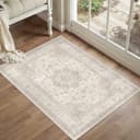 PURECOZY Teppich Kurzflor Retro-Design Beige Grau Braun Bild 2