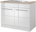 Spülenschrank KS-Wien Weiß Hochglanz mit Einbauspüle Bild 2