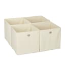 relaxdays Aufbewahrungsbox 4er Set Beige Faltbox Stoff Bild 2