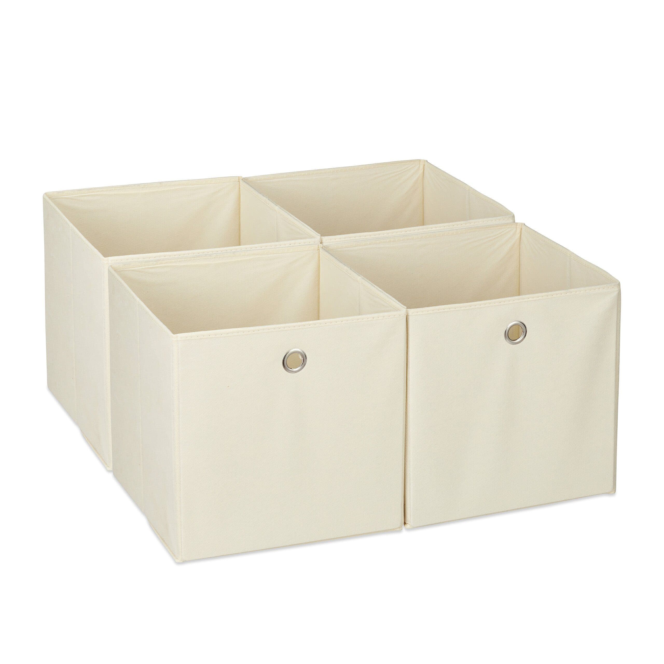relaxdays Aufbewahrungsbox 4er Set Beige Faltbox Stoff - Bild 2