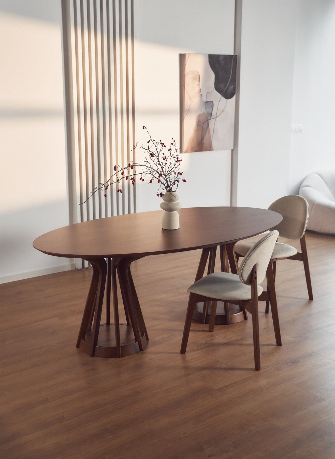 Selsey Esstisch Stenne Oval Nussbaum MDF mit Kautschukholzbeinen - Bild 2