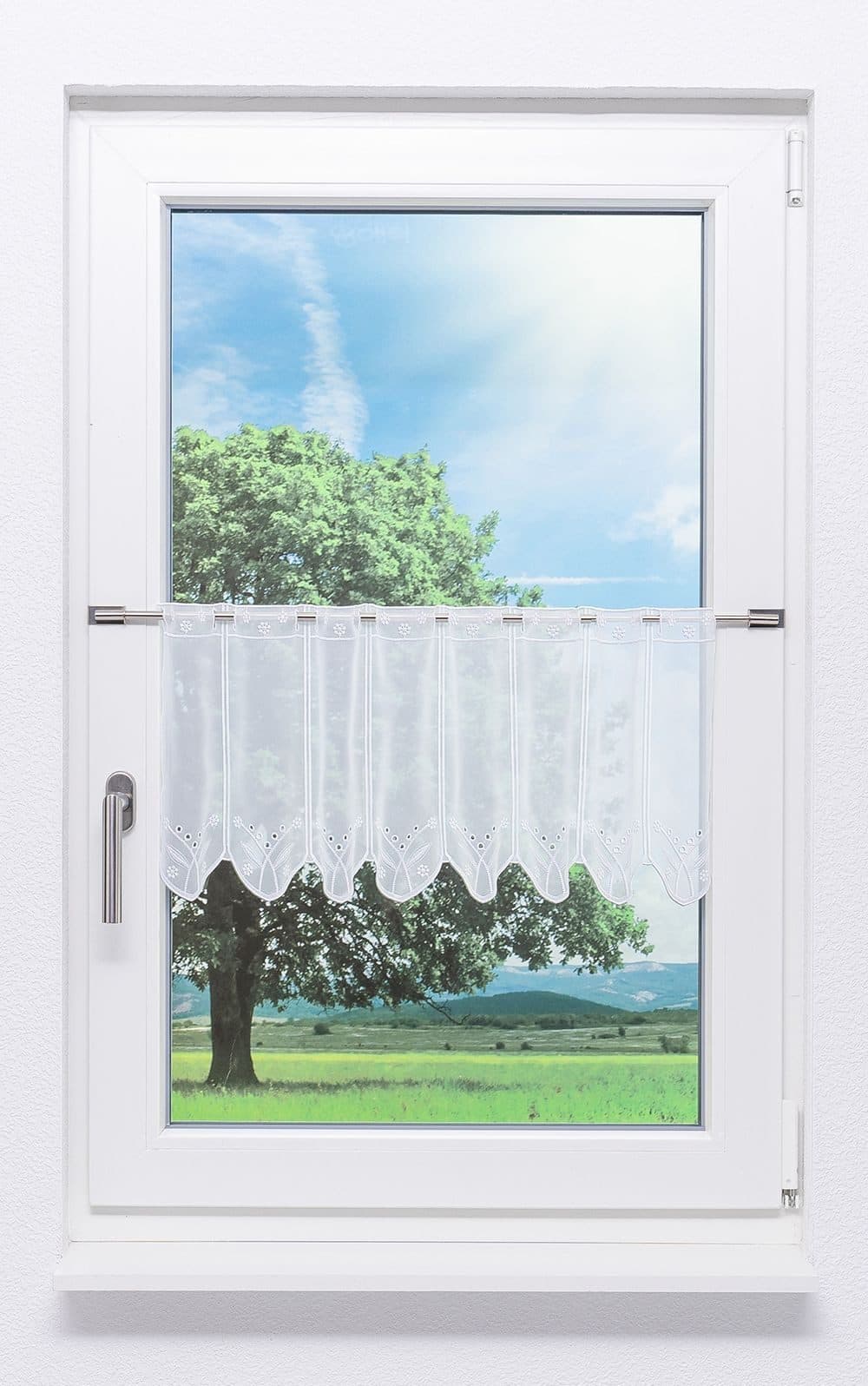 LYSEL® Scheibengardine Blümchenpaar Transparent - Bild 2