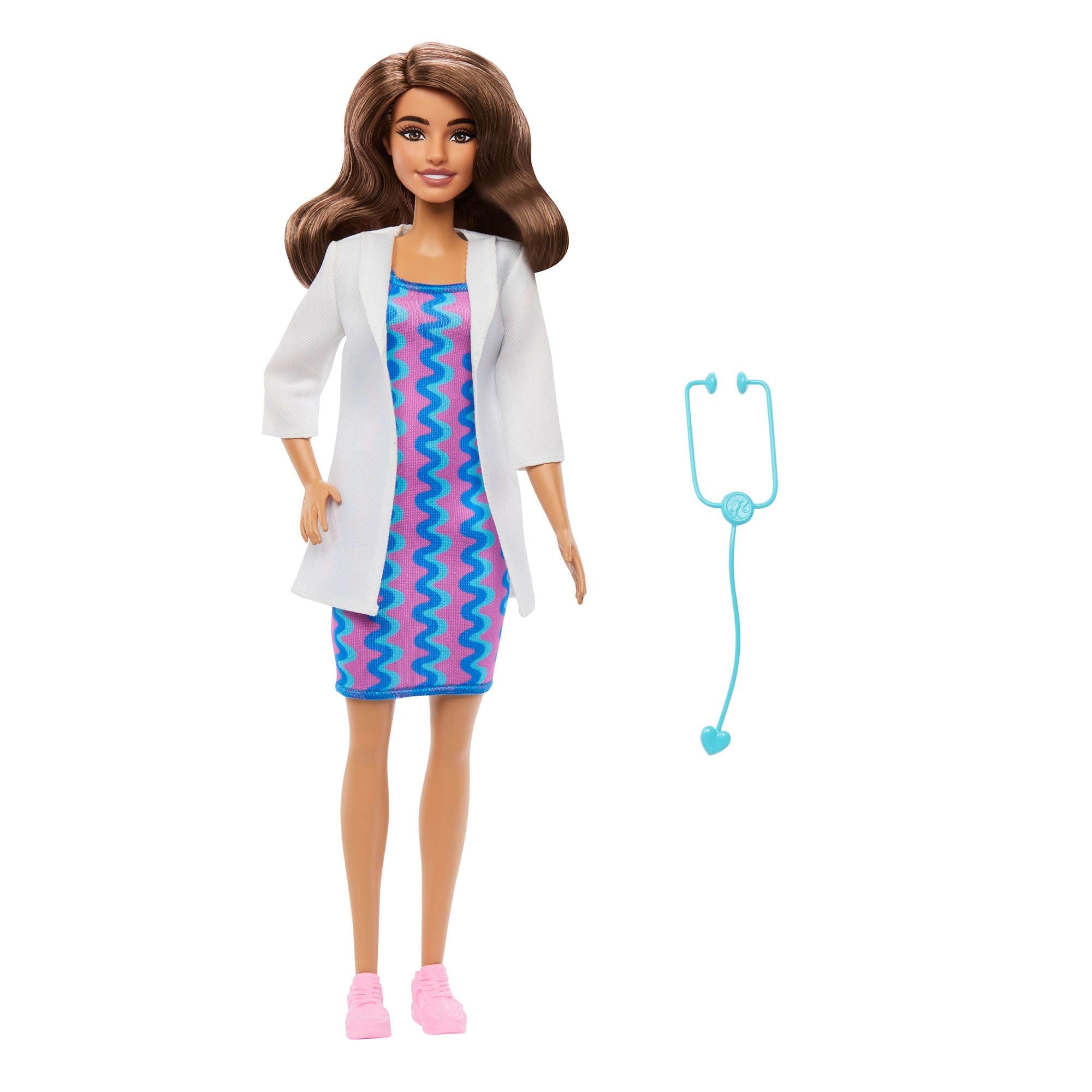 Barbie Anziehpuppe Ärztin mit Stethoskop und Kleidung - Bild 2