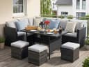MeXo Gartenlounge-Set 7-tlg. Schwarz/Grau Polyrattan Bild 2