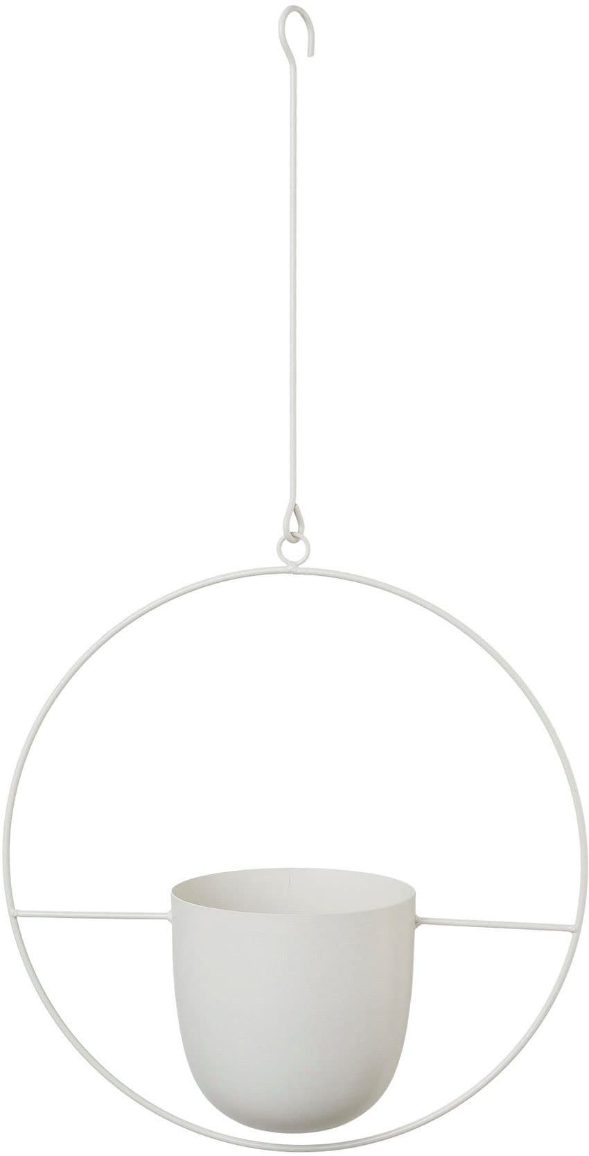 Moderner Weißer Metall-Übertopf