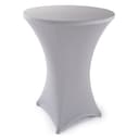Blumtal Stehtischhusse Stretchbezug Silbergrau Elegante Tischhousse Bild 2