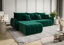 Luxusbetten24 Schlafsofa Lenoa L in Samt Grün mit Schlaffunktion Bild 2