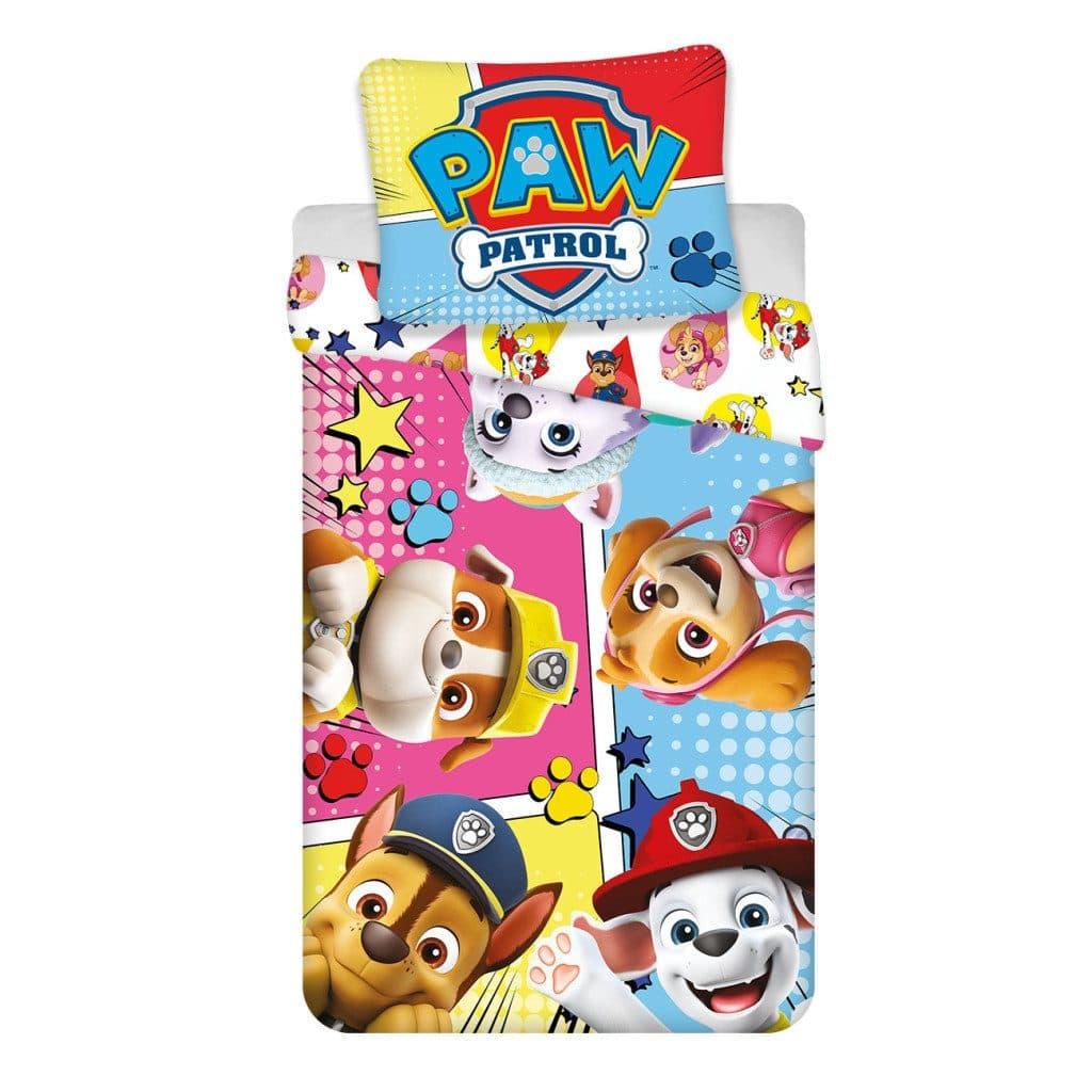 PAW PATROL Kinderbettwäsche Comic Design 100% Baumwolle