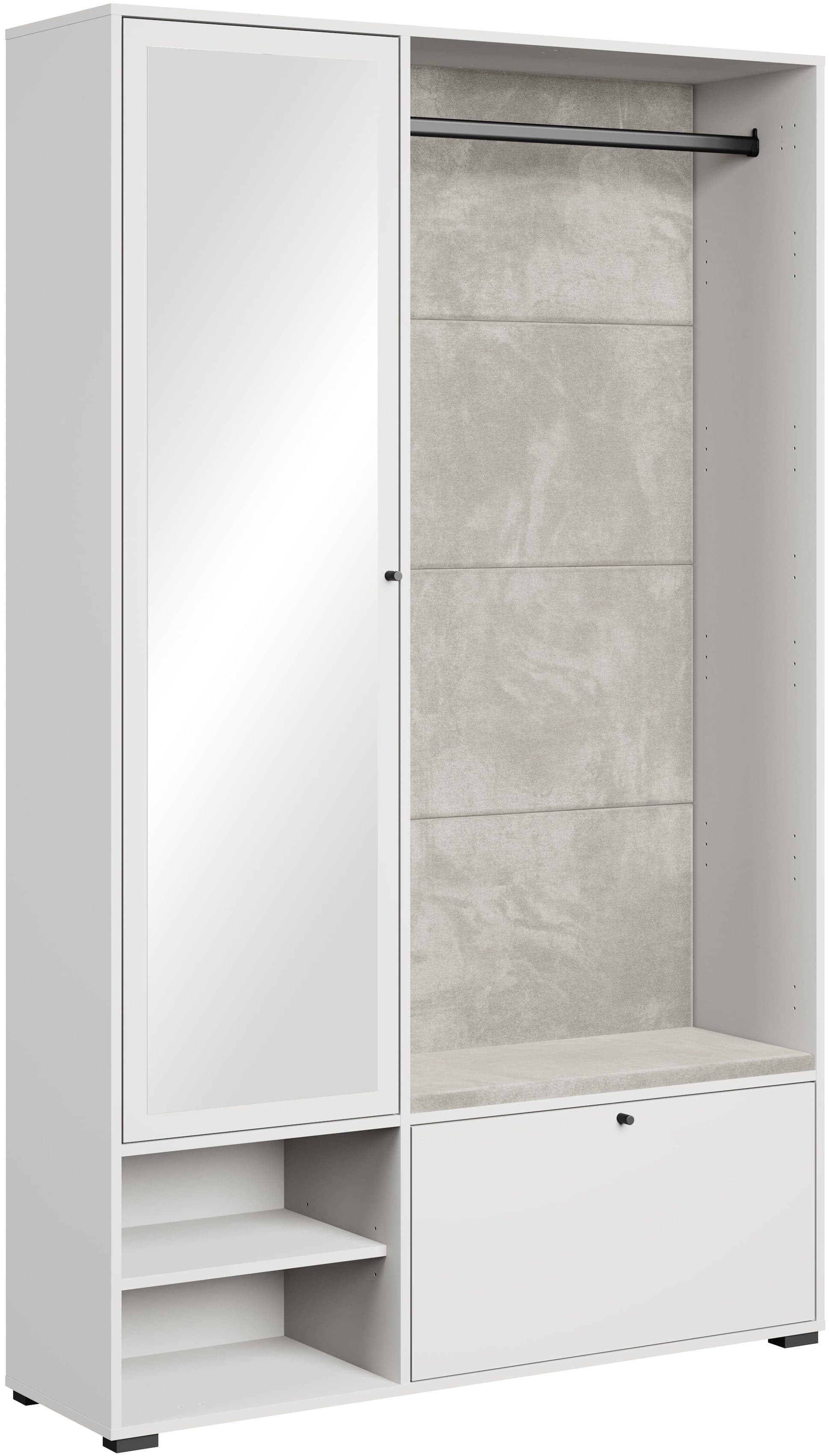 HOME AFFAIRE Garderobe DINO mit Spiegel, Sitzbank, weiß - Bild 2