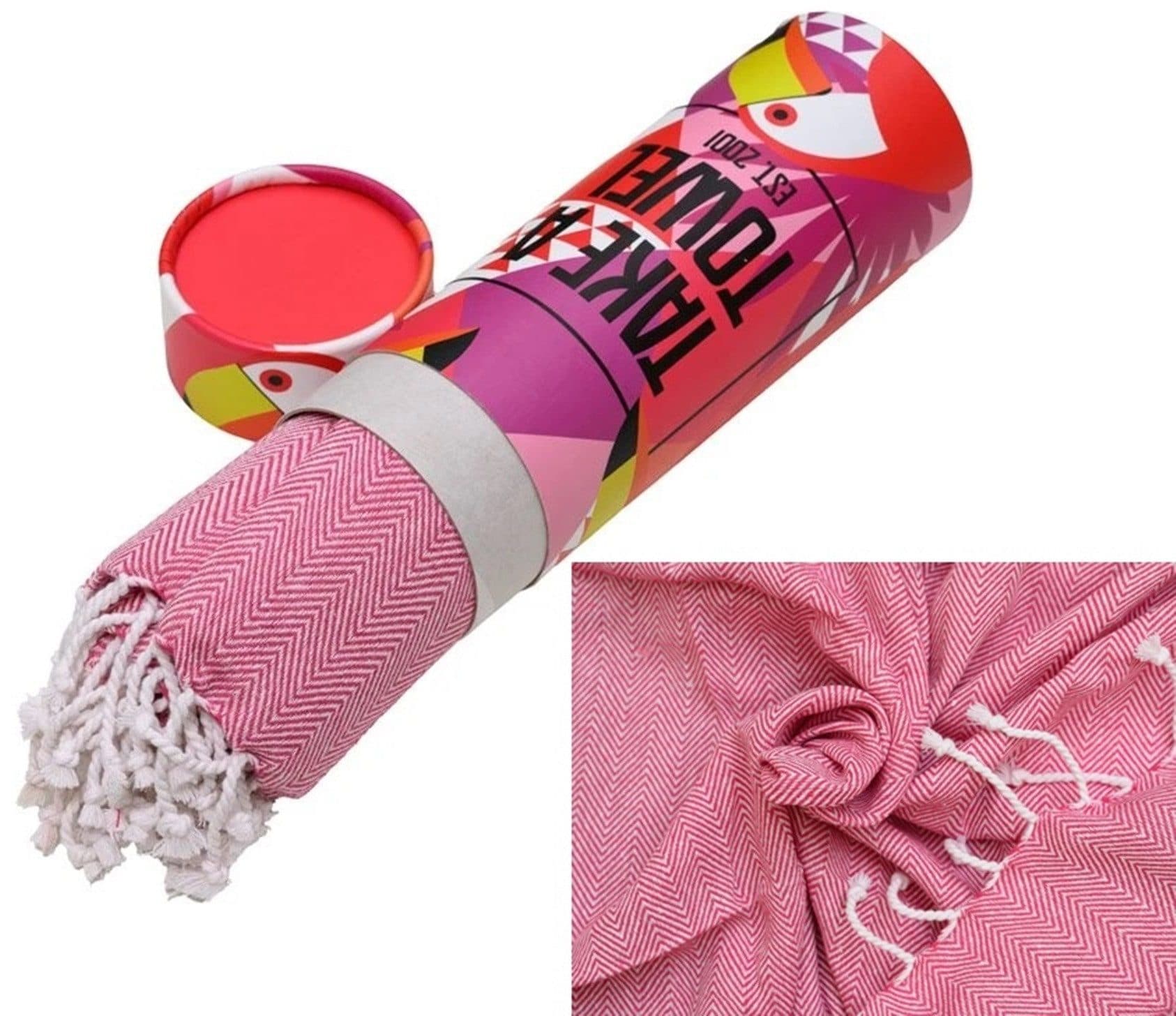 Ebaxx Strandtuch XL 100x180 cm Baumwolle Rosa