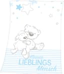 Babydecke Kleiner Lieblingsmensch Baby Best Blau Kuscheldecke Bild 2