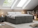 MKS MÖBEL Boxspringbett BESS mit Bettkasten & Topper grau Bild 2