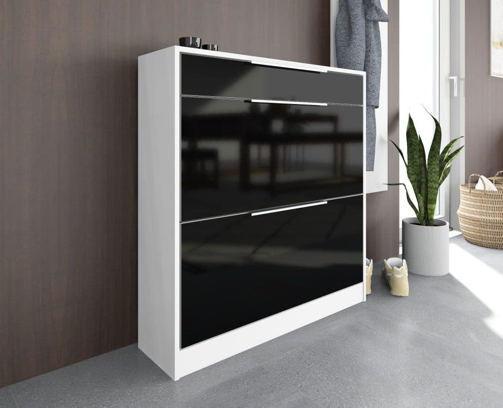 Borchardt Möbel Schuhschrank Oliva Schwarz Weiß Matt - Bild 2
