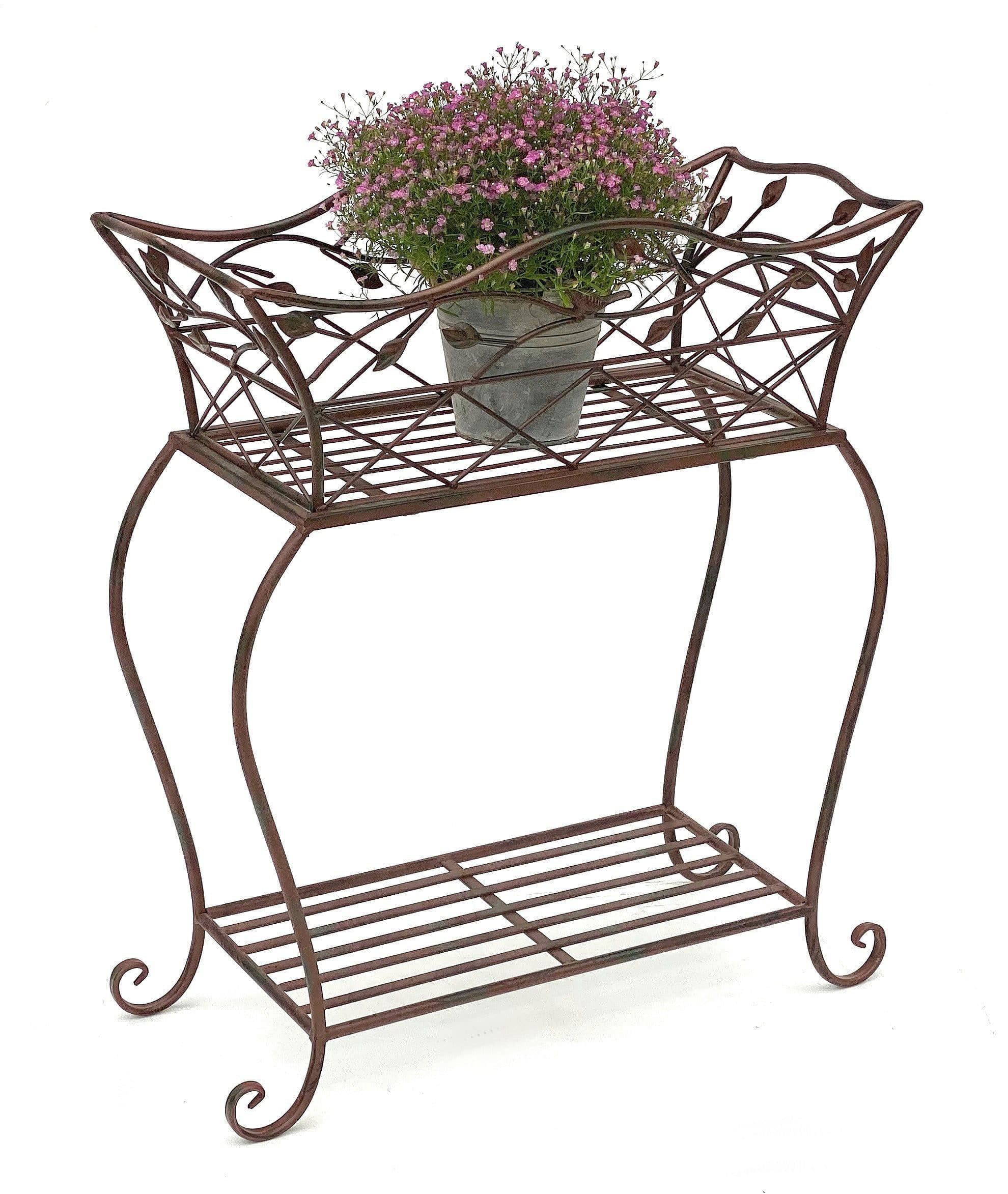 DanDiBo Blumenhocker mit Korb Blumenkasten Braun Pflanzenständer - Bild 2