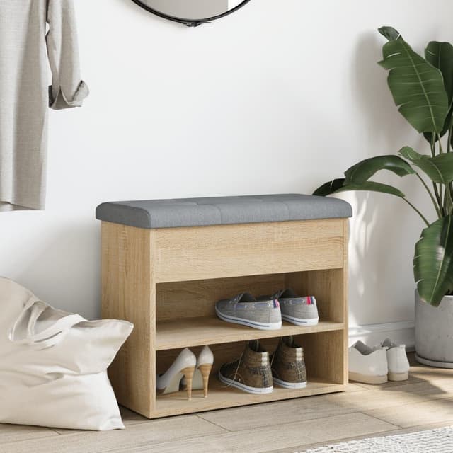 Sitzbank aus Sonoma-Eiche - Schuhbank mit Holzwerkstoff