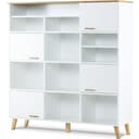KONSIMO® Bücherregal FRISK 8 Böden 4 Türen Skandinavisch Bild 2