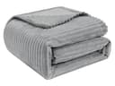 Woltu Wohndecke Flanell Kuscheldecke Grau Gestreift Bild 2