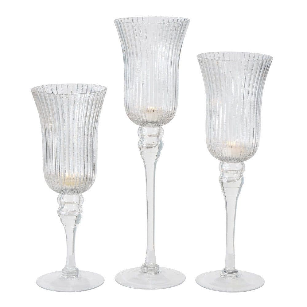 BOLTZE GRUPPE Windlicht Manou 3er Set Glas Transparent