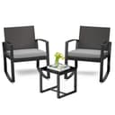 Bealife Balkonset Gartenlounge-Set 3-tlg. Grau Rattan Bild 2