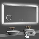 duschspa Badspiegel LED Beschlagfrei Uhr Schminkspiegel Bild 2